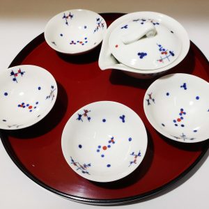 Gaiwan e 4 tazzine di porcellana ABT09