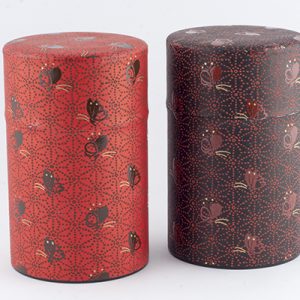 Coppia tea caddy metallo rivestito in carta di riso TCAD5