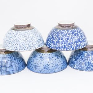 Set 5 tazze blù floreale CSK31182